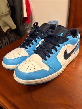 Nike Air Jordan Low Top Sneakers - Light Blue / White / Black